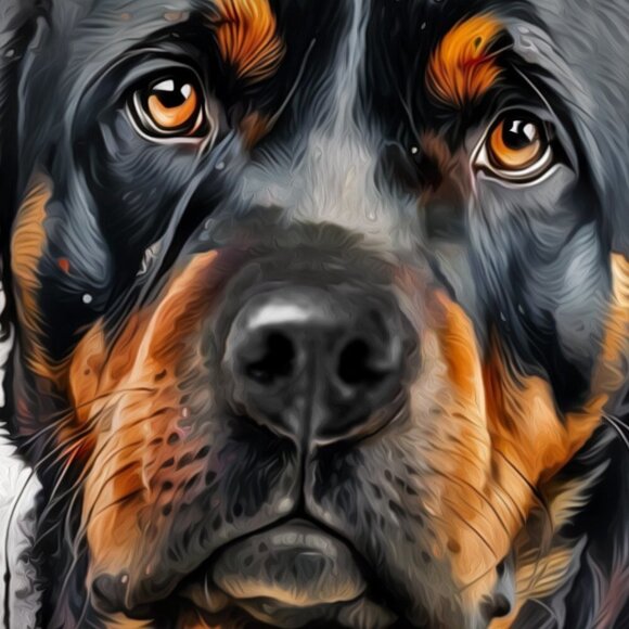 8x10 Rottweiler Dog Portrait Best Friend Watercolor‎ Oil Painting Art Print - Picture 5 of 5